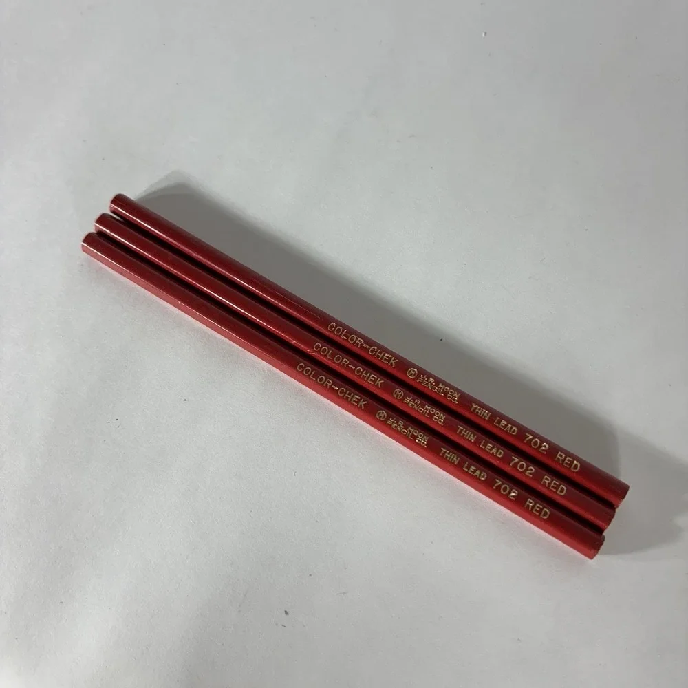 VTG J. R. Moon Color-Chek 702 Thin Lead Pencils (3)‎ NEW